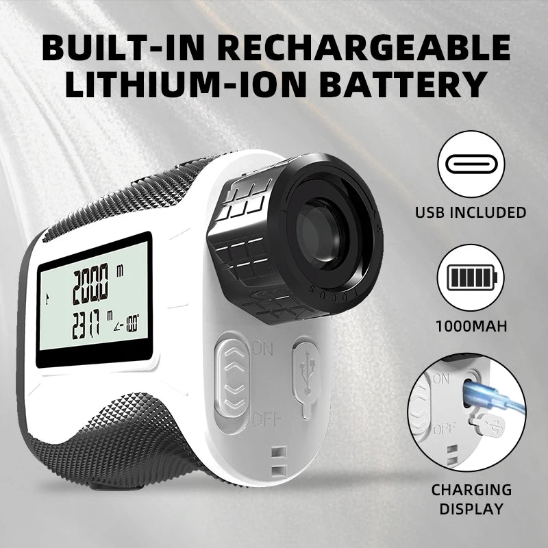 1200m Pro Golf Rangefinder 7X Magnification & 905nm Laser and Ballistic Calculator Technology