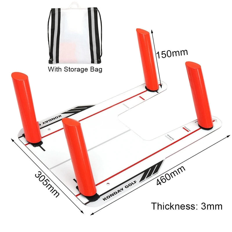 Golf Alignment Speed Trap Swing Trainer with Practice Aid Mirror