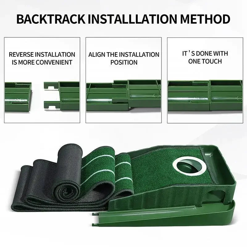 Mini Golf Green Putter Mat Portable Indoor and Outdoor Practice for Golfers