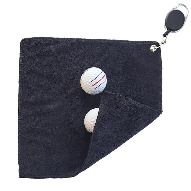 Retractable Magnetic Golf Towel With Carabiner Hook for Golfers