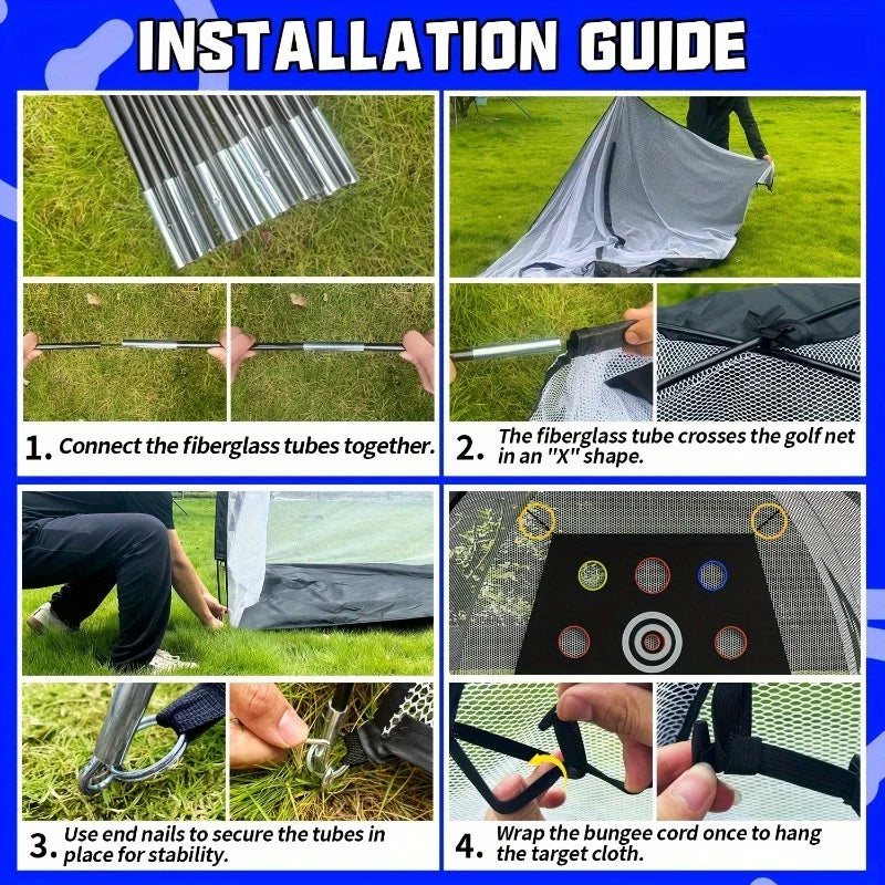 Golf Practice Net Set, 10x7 ft Weather-Resistant for Home Golf Training and Practice