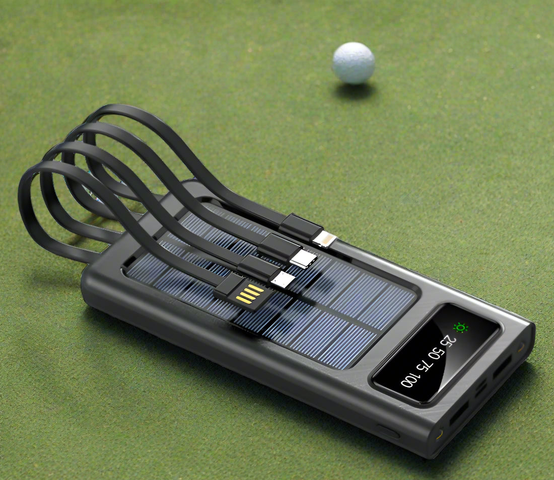 Solar Power Bank with 4-USB Cables for Outdoor Activities