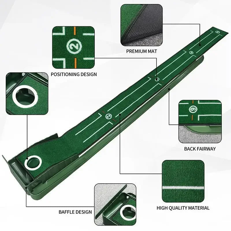 Mini Golf Green Putter Mat Portable Indoor and Outdoor Practice for Golfers