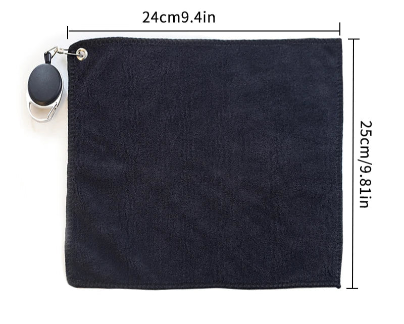 Retractable Magnetic Golf Towel With Carabiner Hook for Golfers