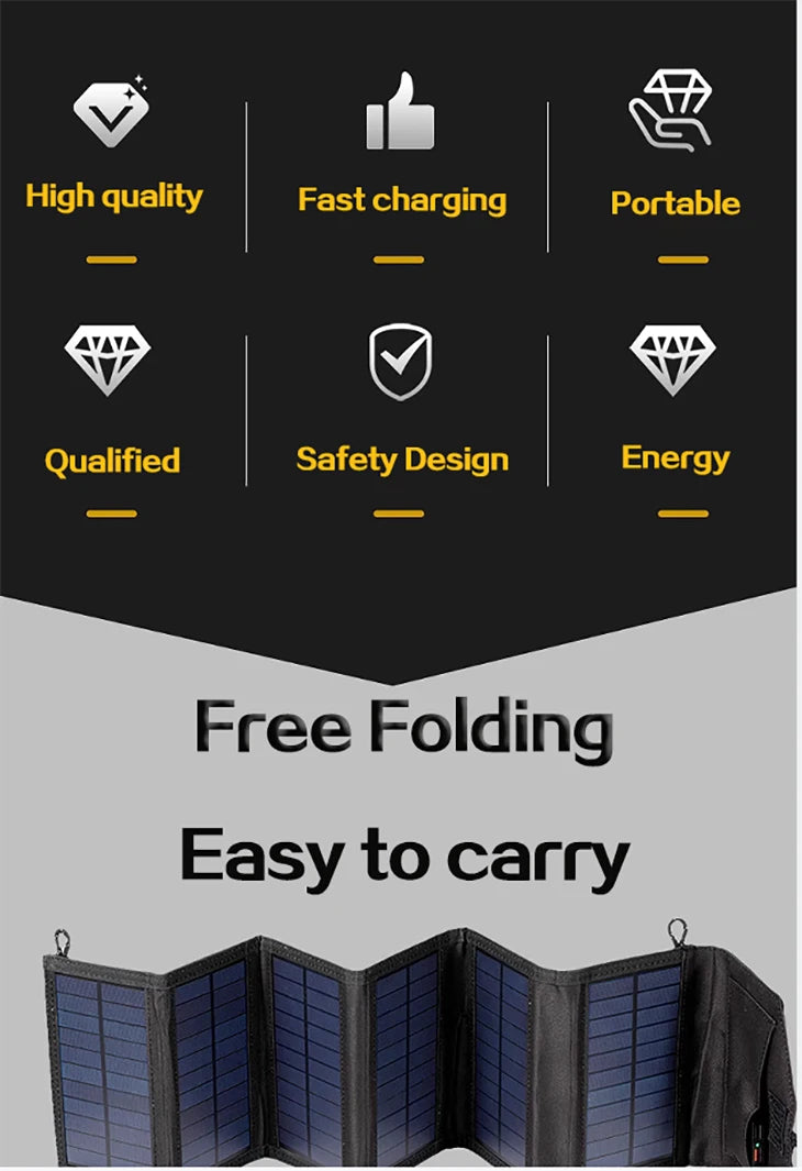 Portable 6-Fold 800W Solar Panel Charger for Outdoor Enthusiasts Who Need to Charge Any Device