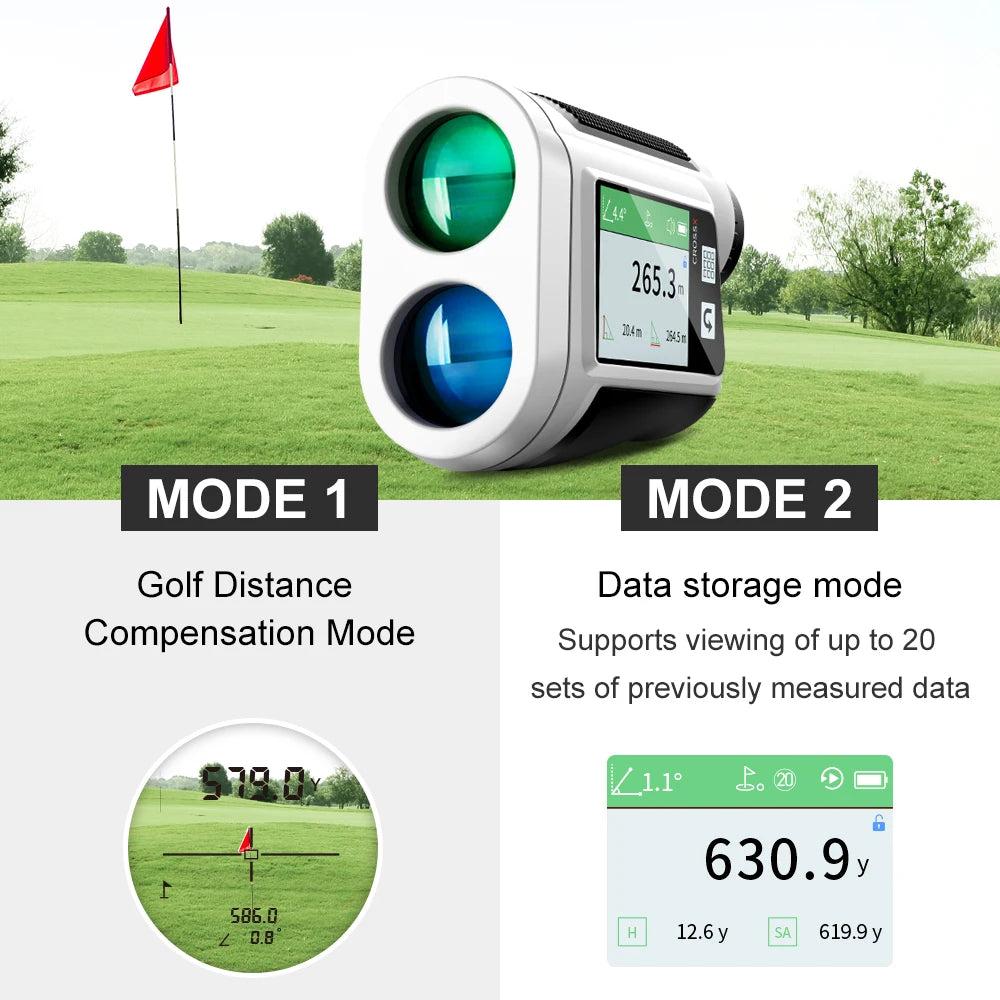 Discover precision with the Smart Golf Rangefinder with Slope Laser Range Finder and Touch Screen Flag Lock Vibration.