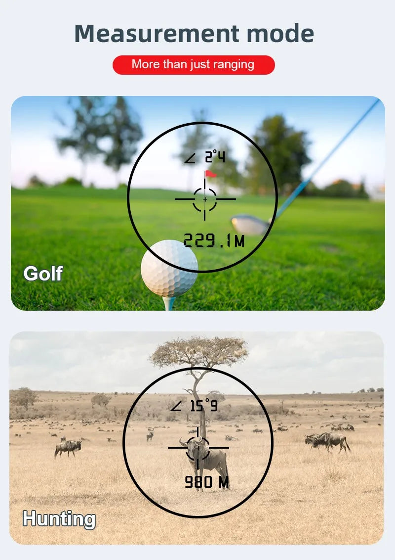 Golf Laser Rangefinder with 6X Magnification for Precision Sports
