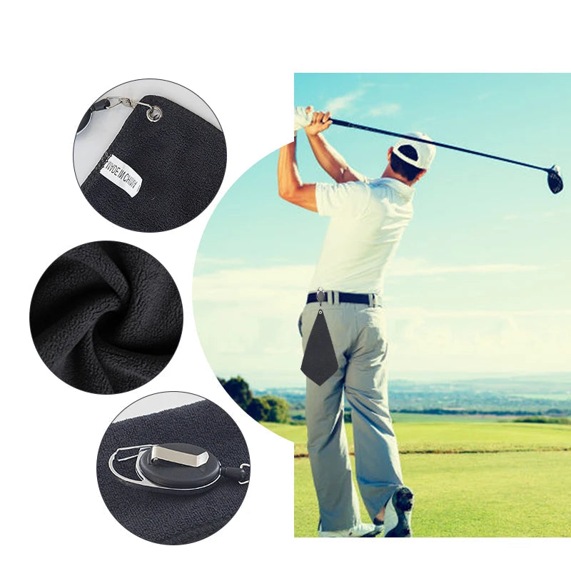 Retractable Magnetic Golf Towel With Carabiner Hook for Golfers