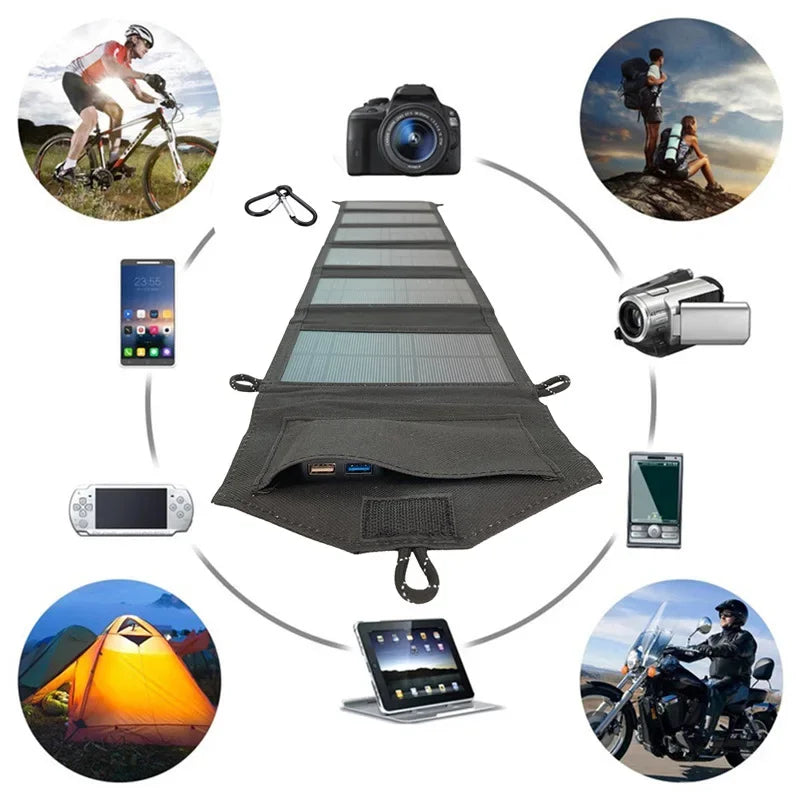 Portable 6-Fold 800W Solar Panel Charger for Outdoor Enthusiasts Who Need to Charge Any Device