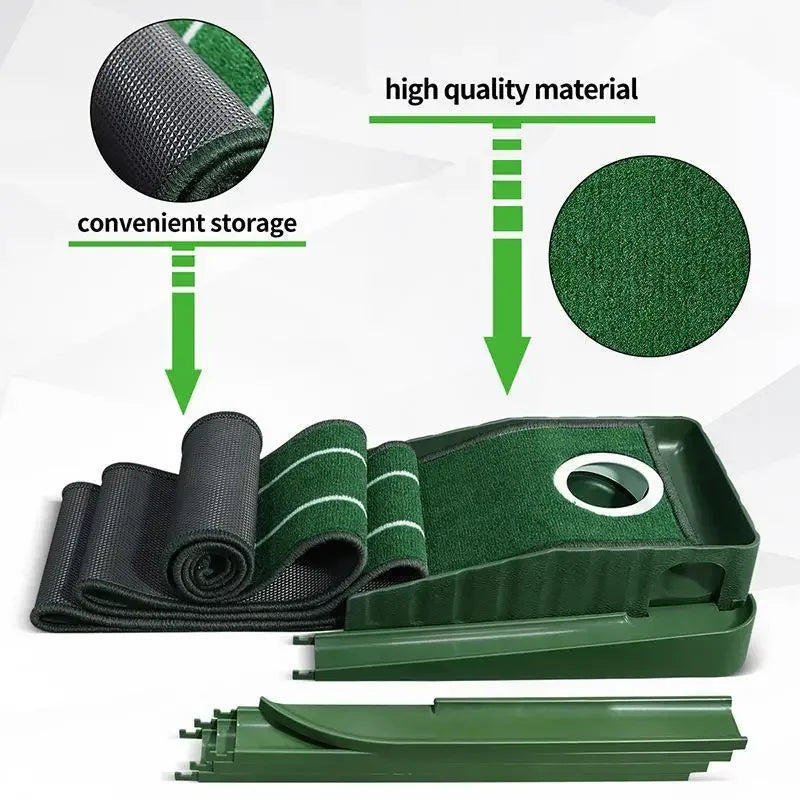 Mini Golf Green Putter Mat Portable Indoor and Outdoor Practice for Golfers