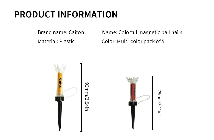 Magnetic Plastic Golf Tee Set with 360-Degree Bounce for Golfers