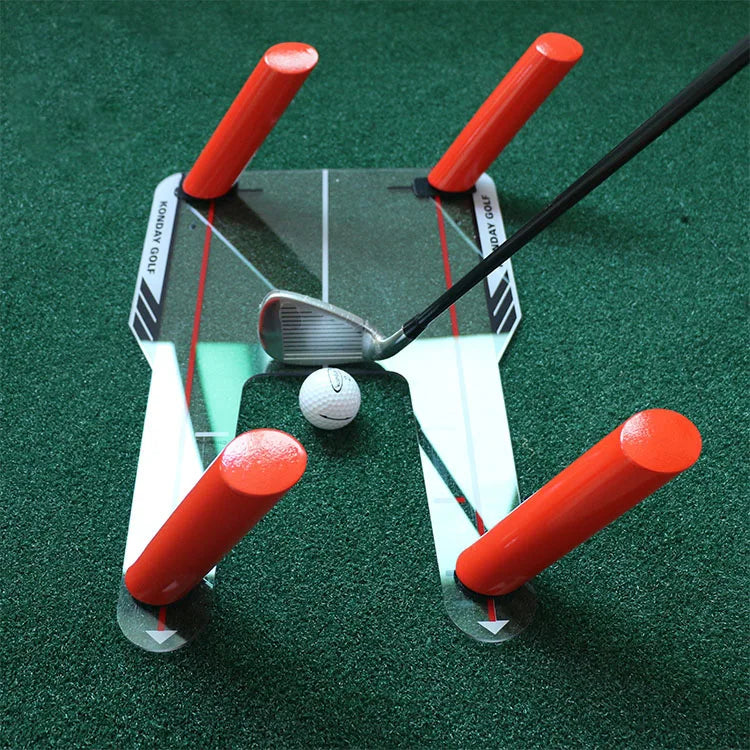 Golf Alignment Speed Trap Swing Trainer with Practice Aid Mirror