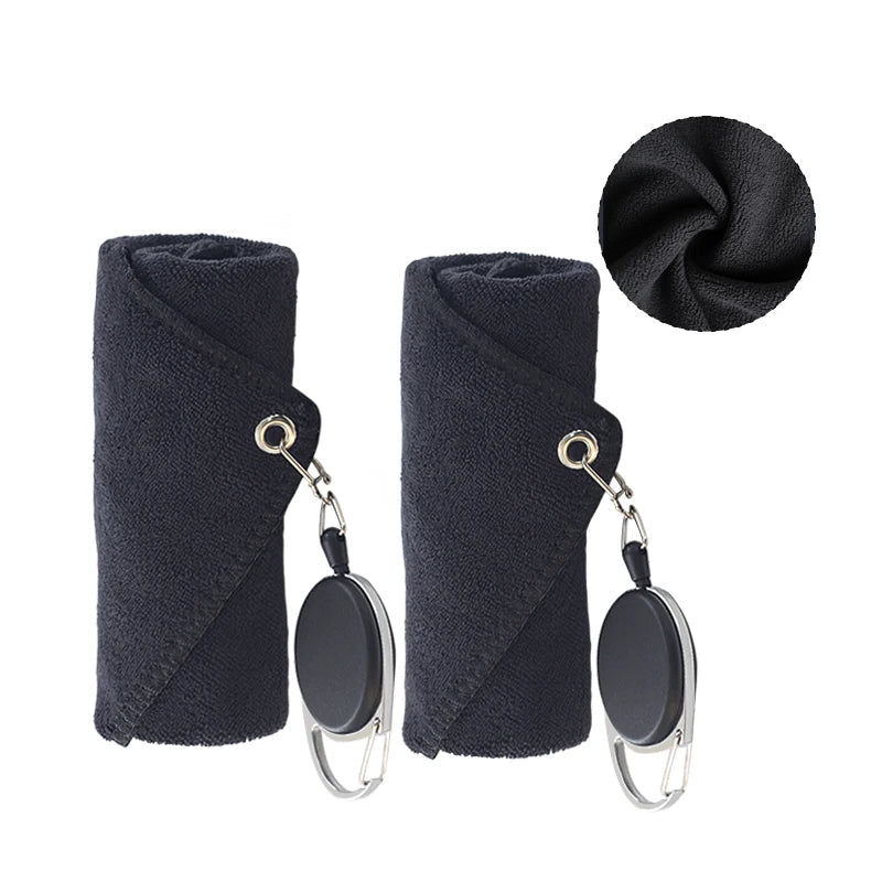 Retractable Magnetic Golf Towel With Carabiner Hook for Golfers