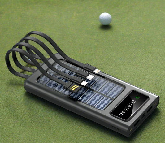 Solar Power Bank with 4-USB Cables for Outdoor Activities