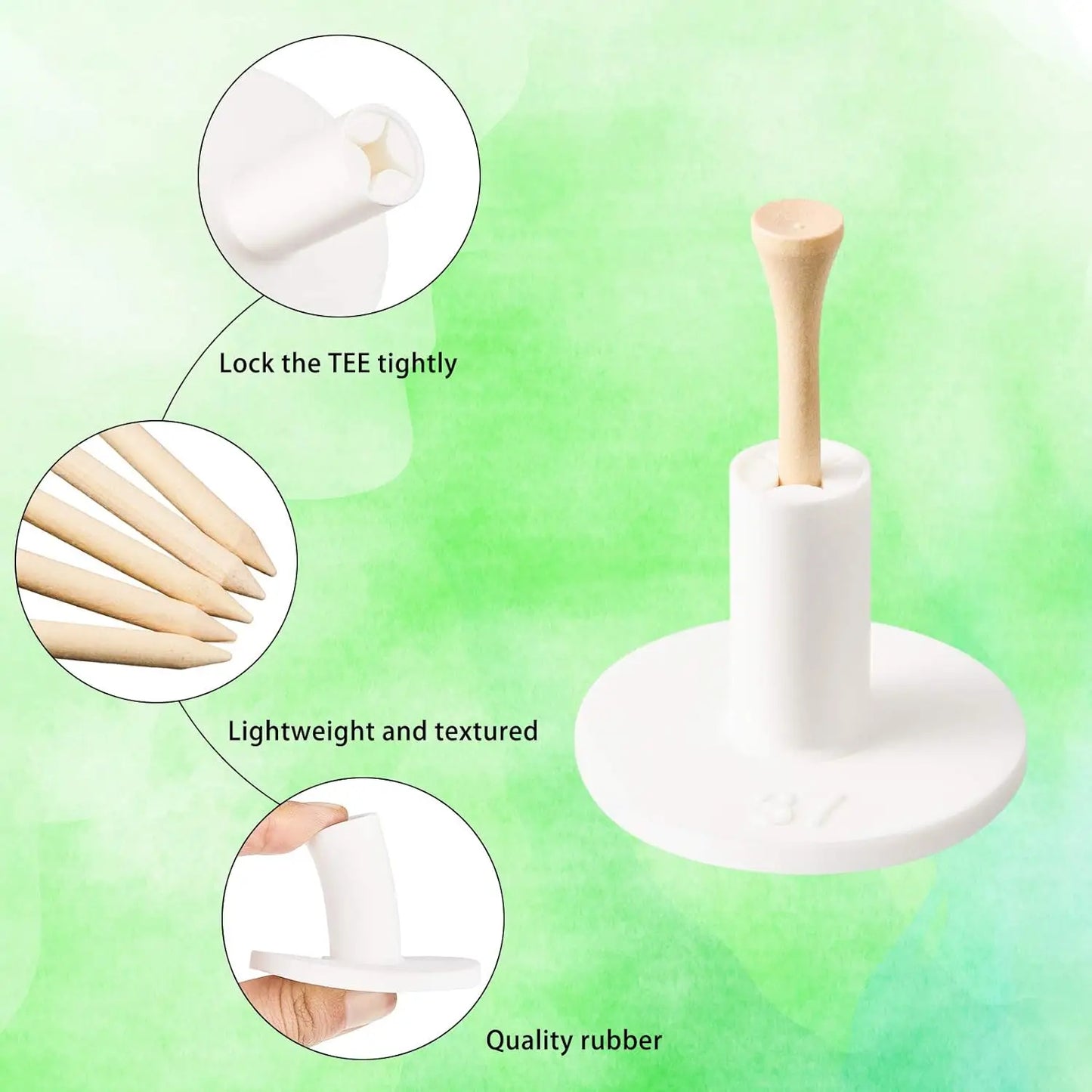 Rubber Practice Golf Tee's- 5 Pack Set