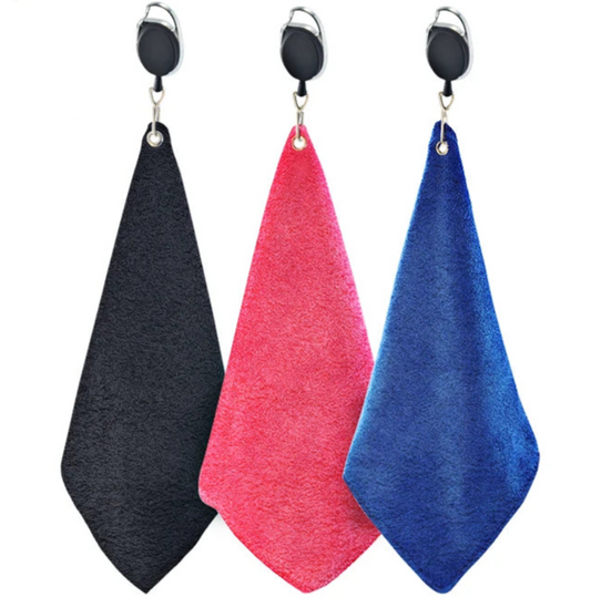 Retractable Magnetic Golf Towel With Carabiner Hook for Golfers