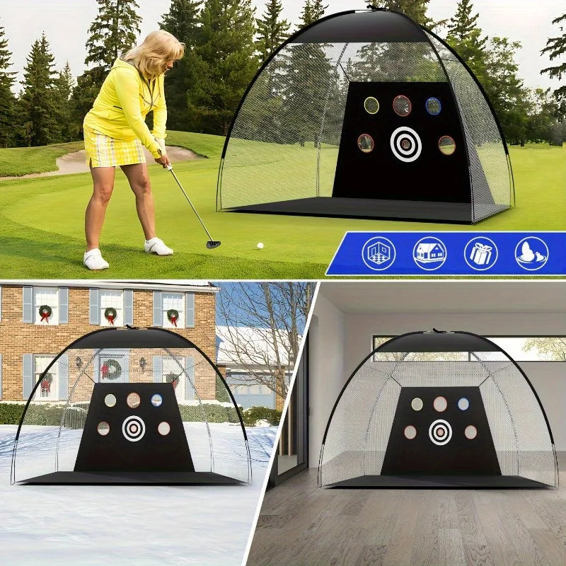 Golf Practice Net Set, 10x7 ft Weather-Resistant for Home Golf Training and Practice