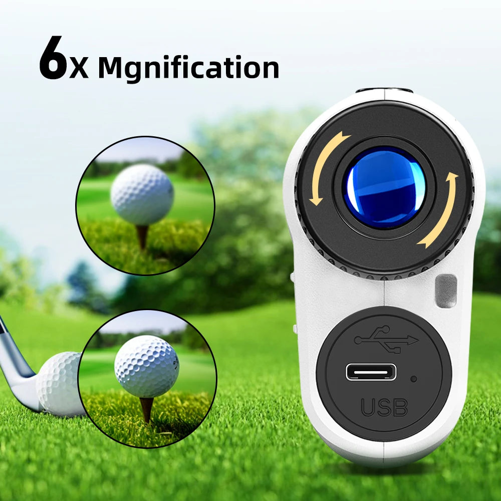 Golf Laser Rangefinder with 6X Magnification for Precision Sports