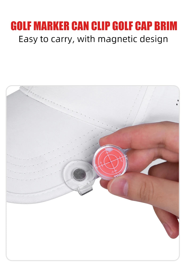 Magnetic Cap Clip Golf Ball Marker with Level Function for Golfers